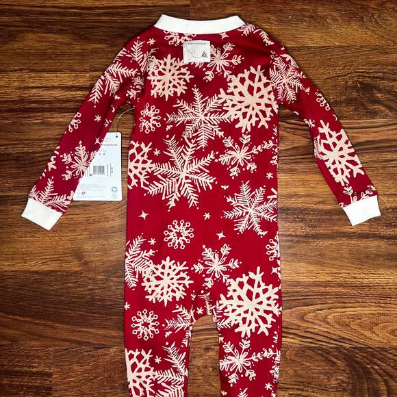 Burt’s Bees Snowflake Christmas Footie Pajamas Unisex 6-9 Months - Picture 7 of 8